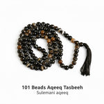 101 Beads Aqeeq Tasbeeh |Daily Zikr | Ramadan |Muharram & Chehlum |ForJummah (Friday Prayer) | Hajj & Umrah Return Gifts | Wedding/Nikkah Gift| Pure Natural Stone with certificate