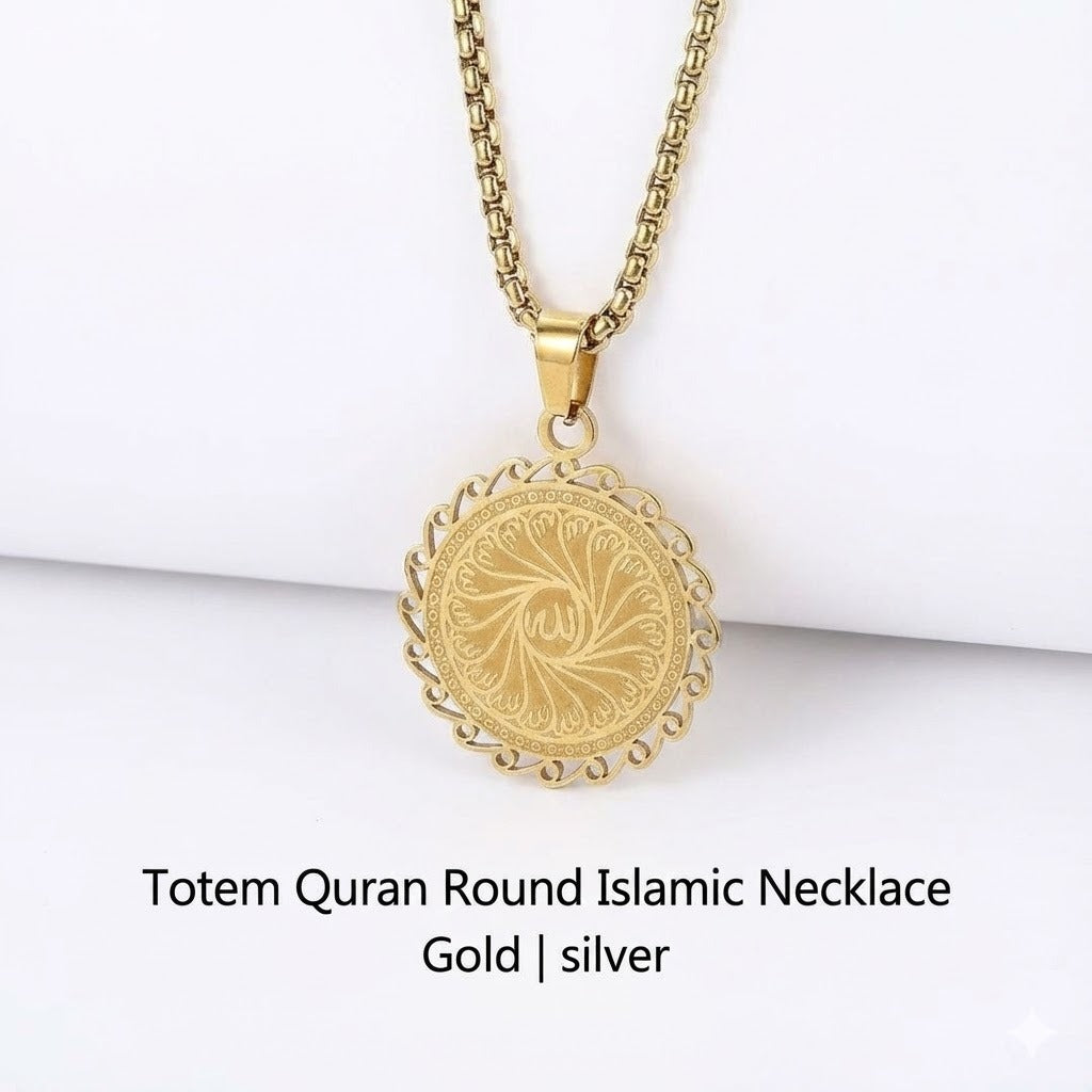 Totem Quran Round Islamic Necklace for Men & Women