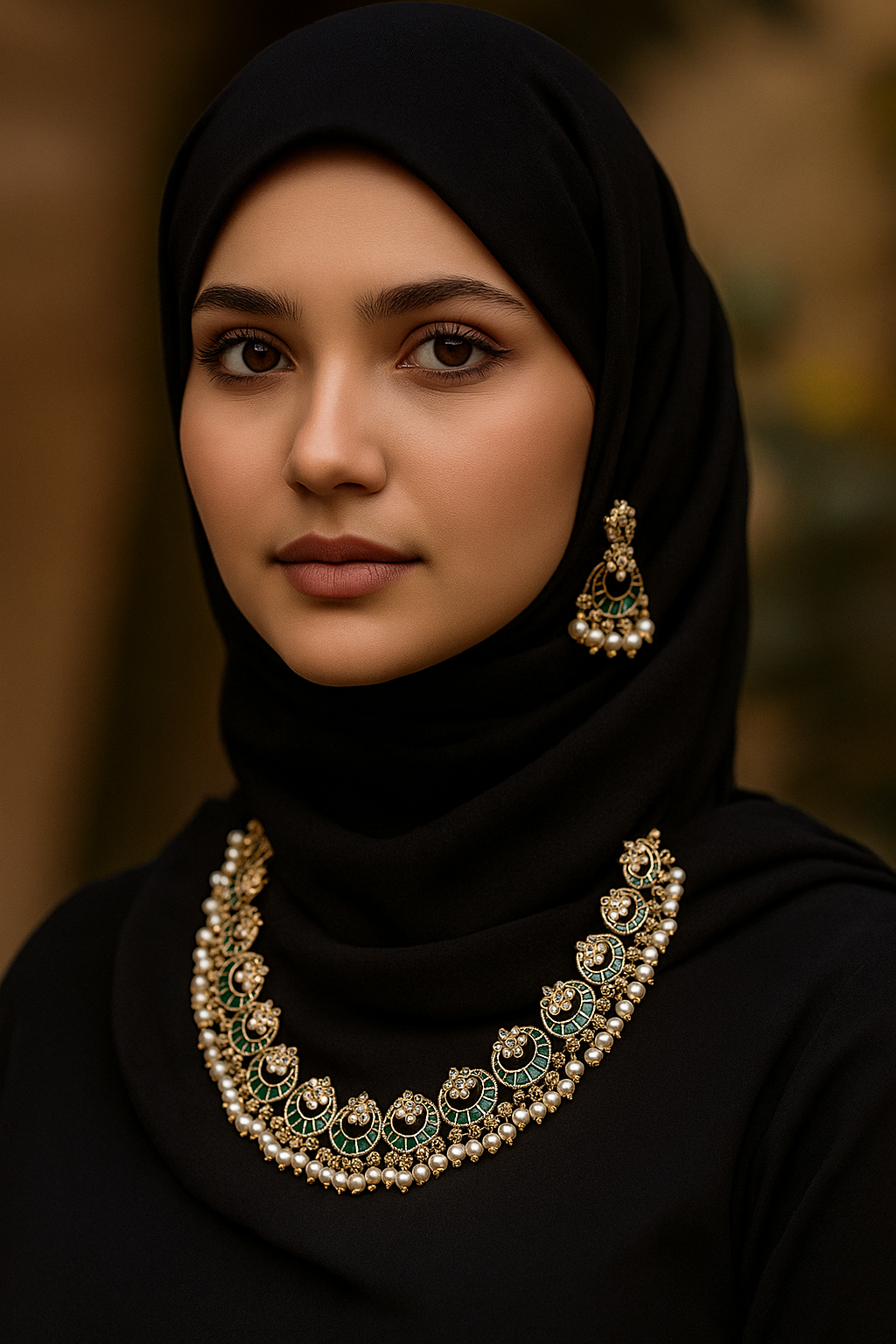 Chandbali Pearls Necklace Set – All Green
