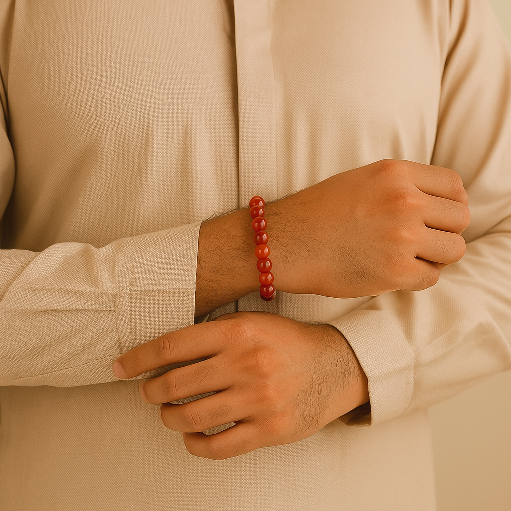 Carnelian Aqeeq bead bracelet – Sunnah’s Blessing & Protection