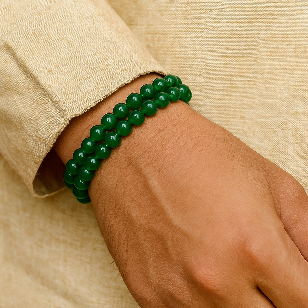 Green Jade bead Bracelet – Noor-e-Jannah