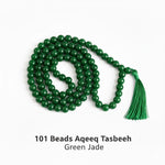 101 Beads Aqeeq Tasbeeh |Daily Zikr | Ramadan |Muharram & Chehlum |ForJummah (Friday Prayer) | Hajj & Umrah Return Gifts | Wedding/Nikkah Gift| Pure Natural Stone with certificate