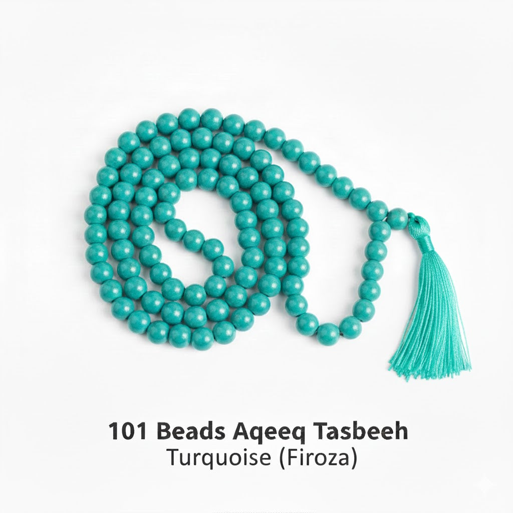 101 Beads Aqeeq Tasbeeh |Daily Zikr | Ramadan |Muharram & Chehlum |ForJummah (Friday Prayer) | Hajj & Umrah Return Gifts | Wedding/Nikkah Gift| Pure Natural Stone with certificate
