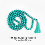 101 Beads Aqeeq Tasbeeh |Daily Zikr | Ramadan |Muharram & Chehlum |ForJummah (Friday Prayer) | Hajj & Umrah Return Gifts | Wedding/Nikkah Gift| Pure Natural Stone with certificate