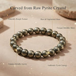 Natural Pyrite Bead Bracelet