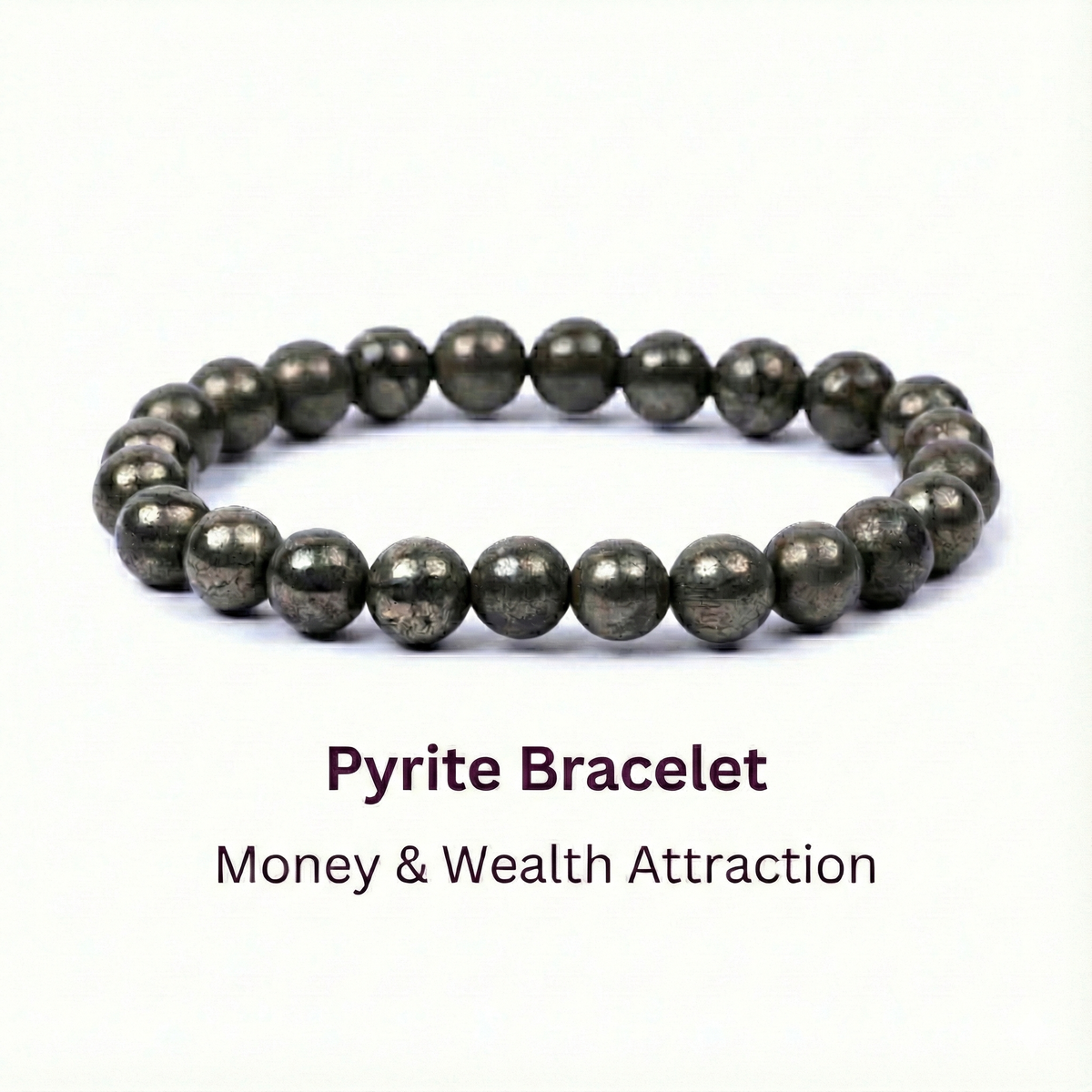 Natural Pyrite Bead Bracelet- Money & Wealth Attraction | Halal to wear | Pure Natural stone with Certificate | Men | Women