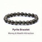 Natural Pyrite Bead Bracelet- Money & Wealth Attraction | Halal to wear | Pure Natural stone with Certificate | Men | Women