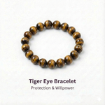 Tiger eye Bead Bracelet – Protection & Will Power | Halal to wear | Pure Natural stone with Certificate | Men | Women