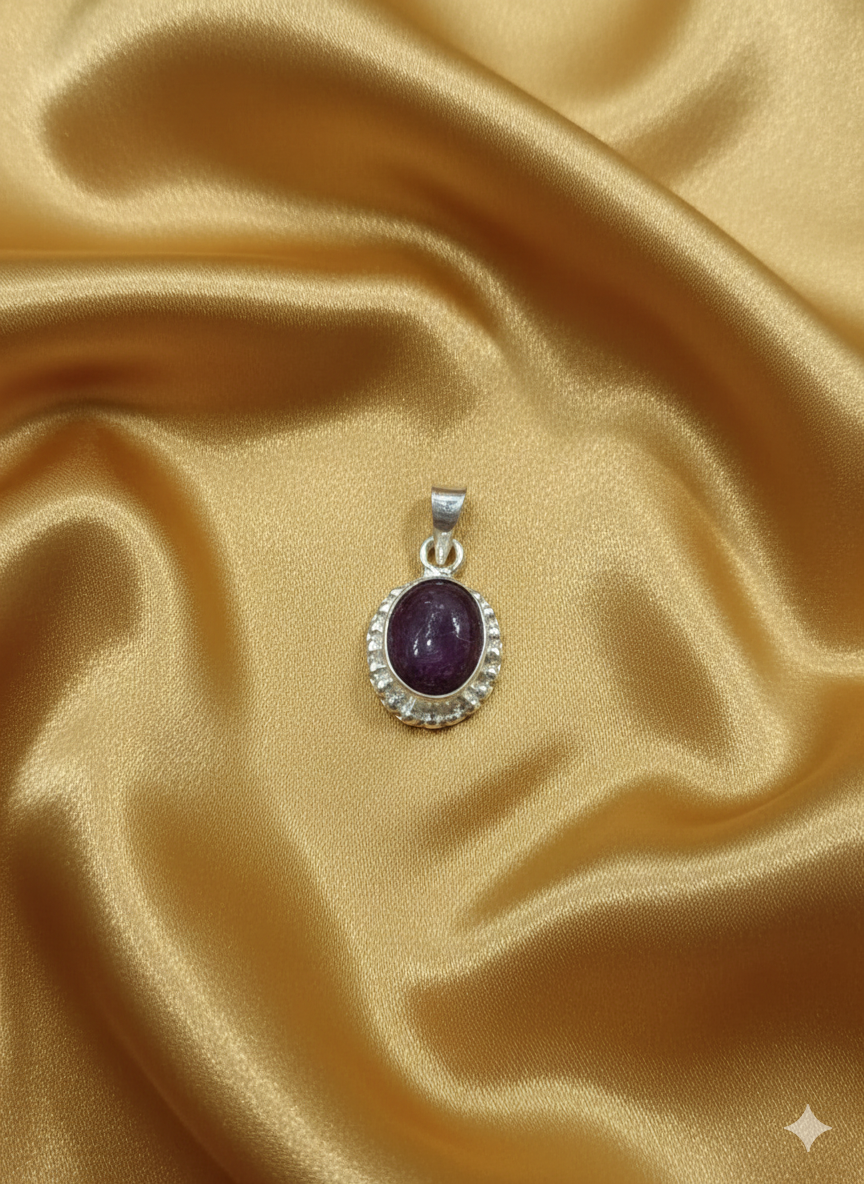 Natural Red Ruby Pendant - Strength & Blessing | Halal to wear | Pure Natural stone with Certificate