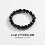 Black Onyx Aqeeq Bead Bracelet – Stability & Ground | Halal to wear | Pure Natural stone with Certificate | Men | Women