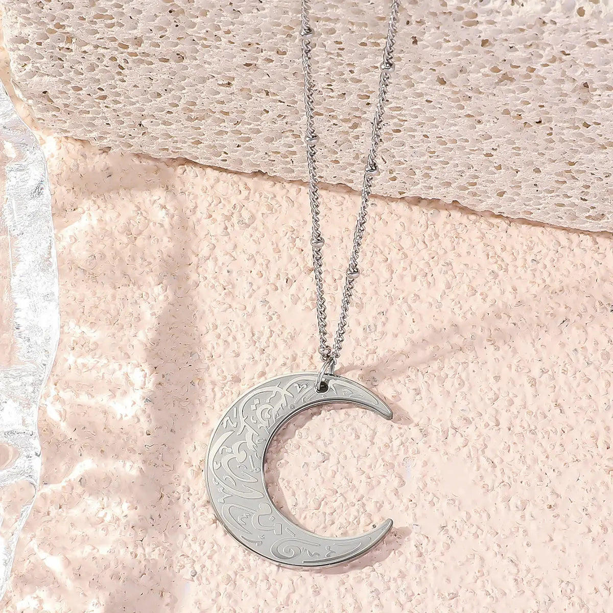 "With Hardship Comes Ease"Crescent Necklace