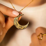 "With Hardship Comes Ease"Crescent Necklace