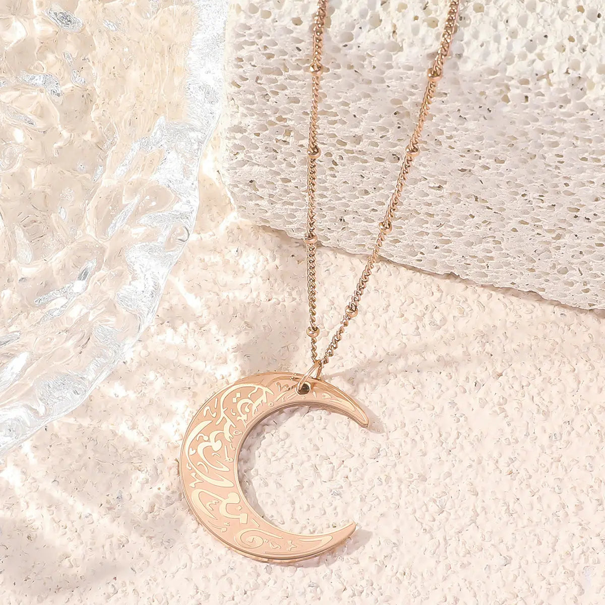 "With Hardship Comes Ease"Crescent Necklace