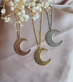 "With Hardship Comes Ease"Crescent Necklace