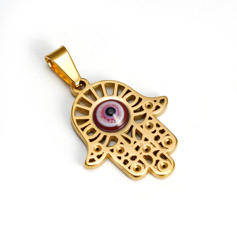 Hamsa Necklace with RED evil eye