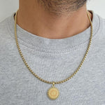 Gold Plated Totem Quran Round Islamic Necklace Unisex