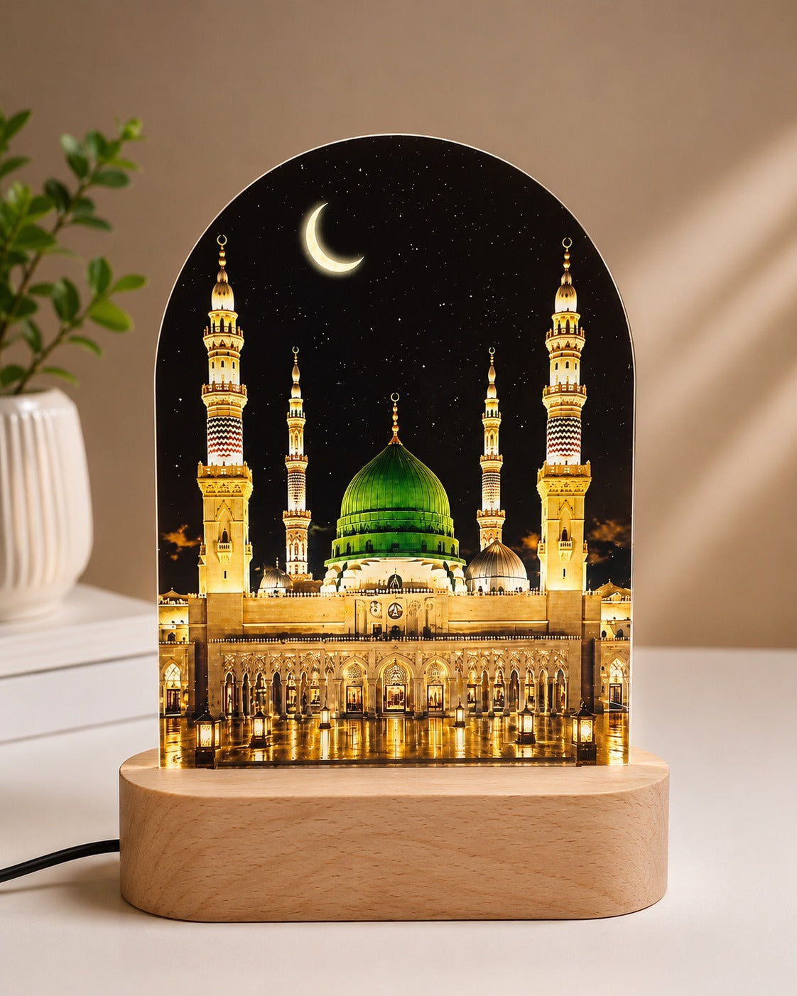 Masjid Al Nabawi Led Table Decor ( Madina Sharif ) | Islamic Gift | Anniversary Gift| Housewarming Islamic Gift | Ramadan Gift | Eid Gift