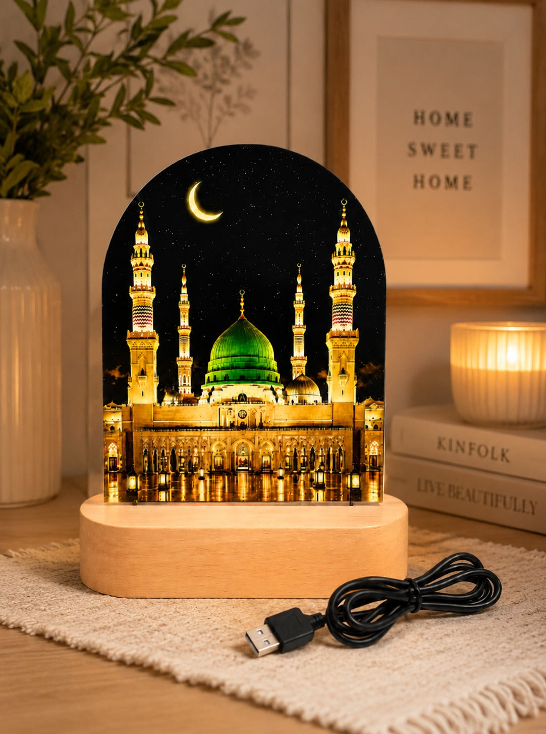 Masjid Al Nabawi Led Table Decor ( Madina Sharif ) | Islamic Gift | Anniversary Gift| Housewarming Islamic Gift | Ramadan Gift | Eid Gift