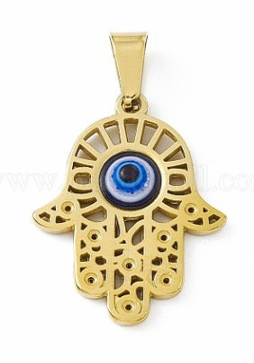 Hamsa Necklace with evil eye