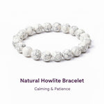Natural Howlite Bead Bracelet - Calming & Patience | Halal to wear | Pure Natural stone with Certificate | Men | Women