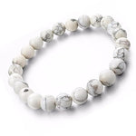 Natural Howlite Bead Bracelet
