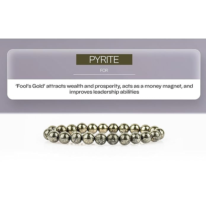 Natural Pyrite Bead Bracelet