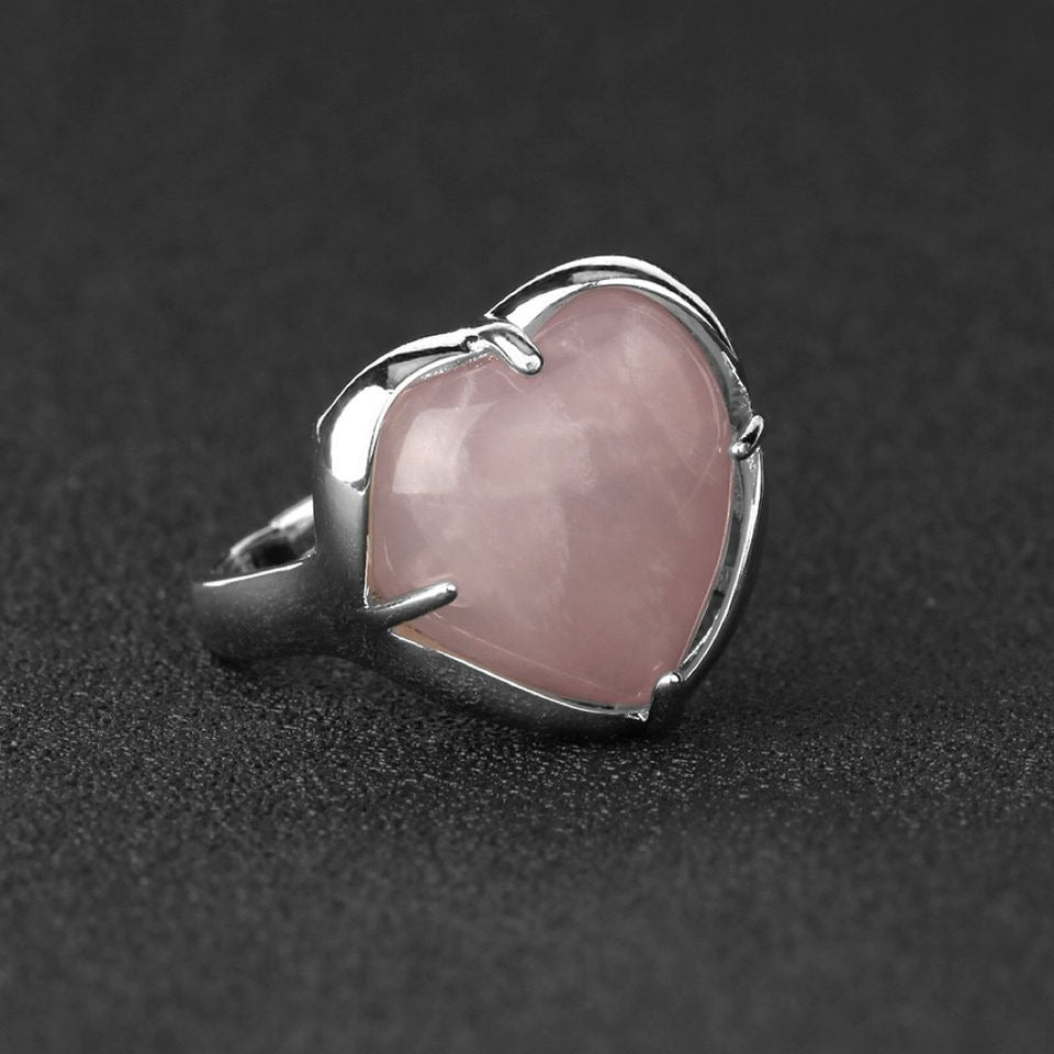 Elegant Heart Aqeeq Ring | Women