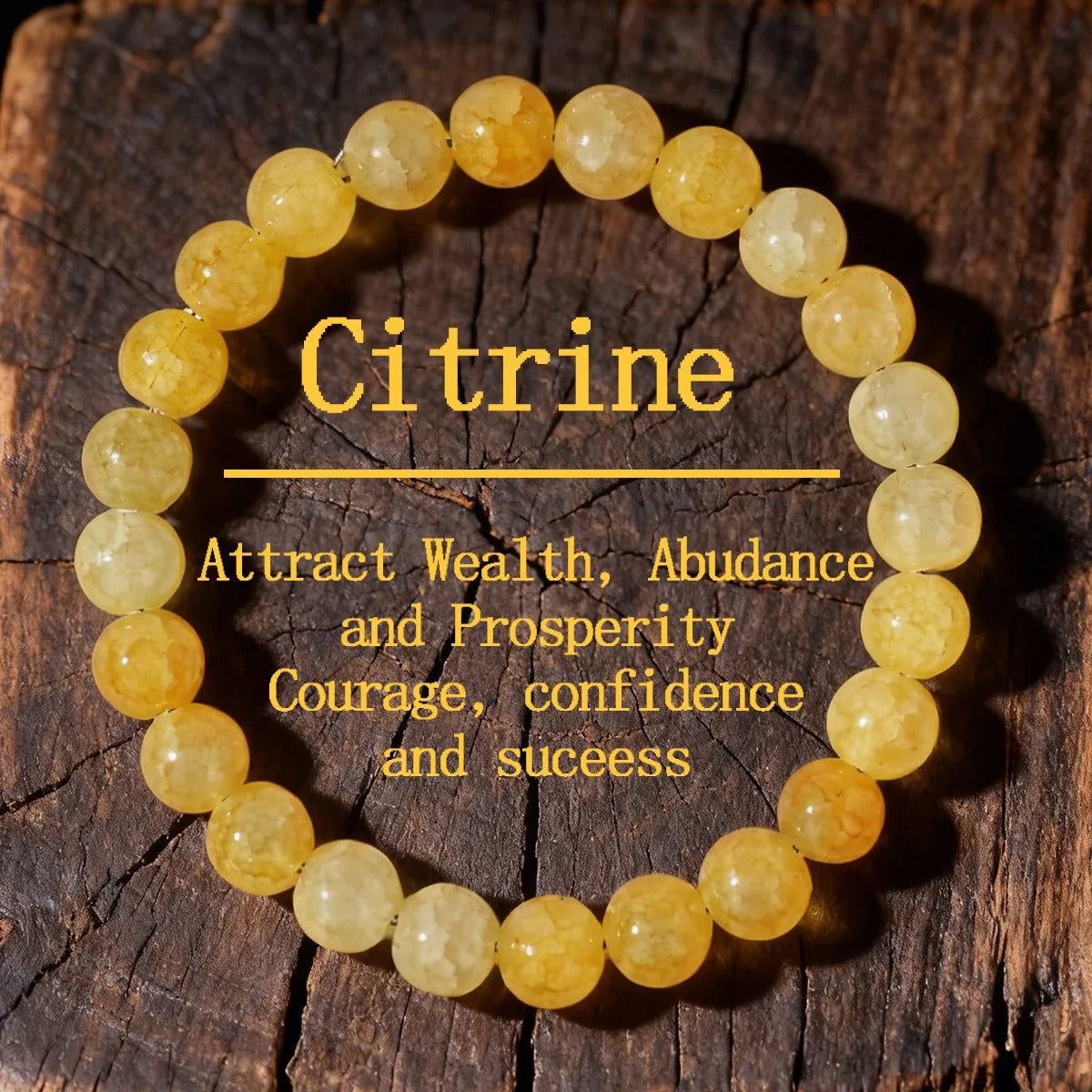 Citrine Bead Bracelet | Fashion Jwellery | Gift | Men | Women