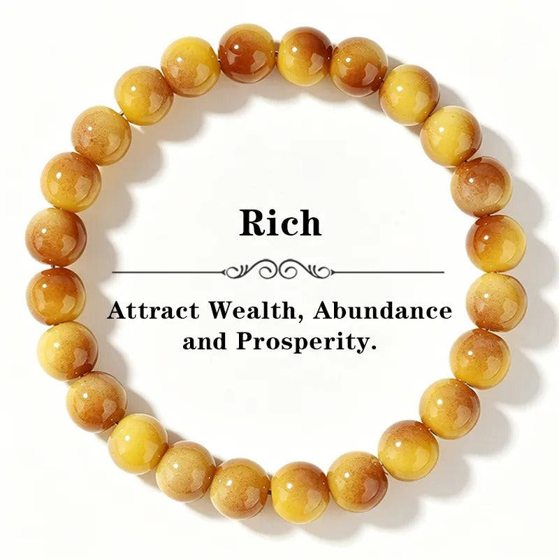 Yellow Cats Eye Bead Bracelet | Fashion Jwellery | Gift | Men | Women