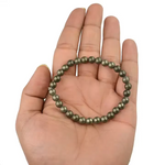 Natural Pyrite Bead Bracelet