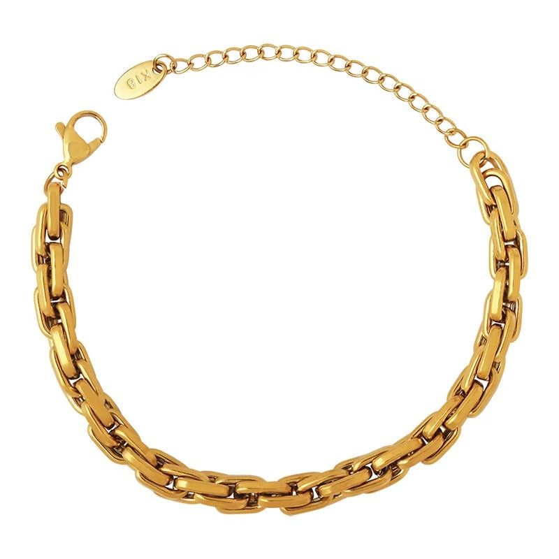 Hip Hop Cuban Tennis Bracelet – 18K Gold & Silver Plated Stainless Steel
