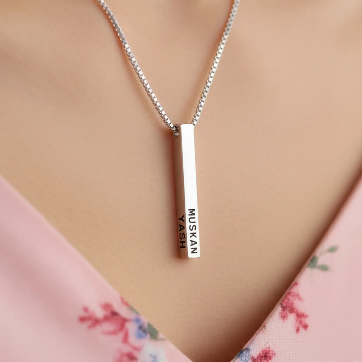 Customize Bar Block Necklace | Birthday Gift | Anniversary | Valentine