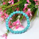 Turquoise heated Stone Bead Bracelet