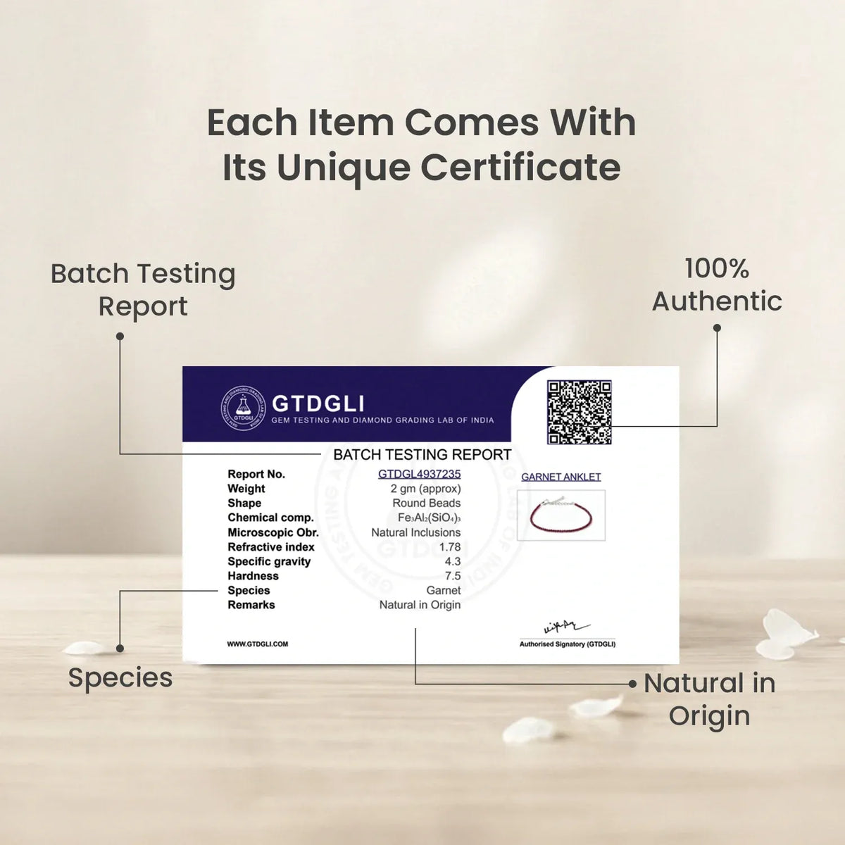 Garnet Anklet | Women