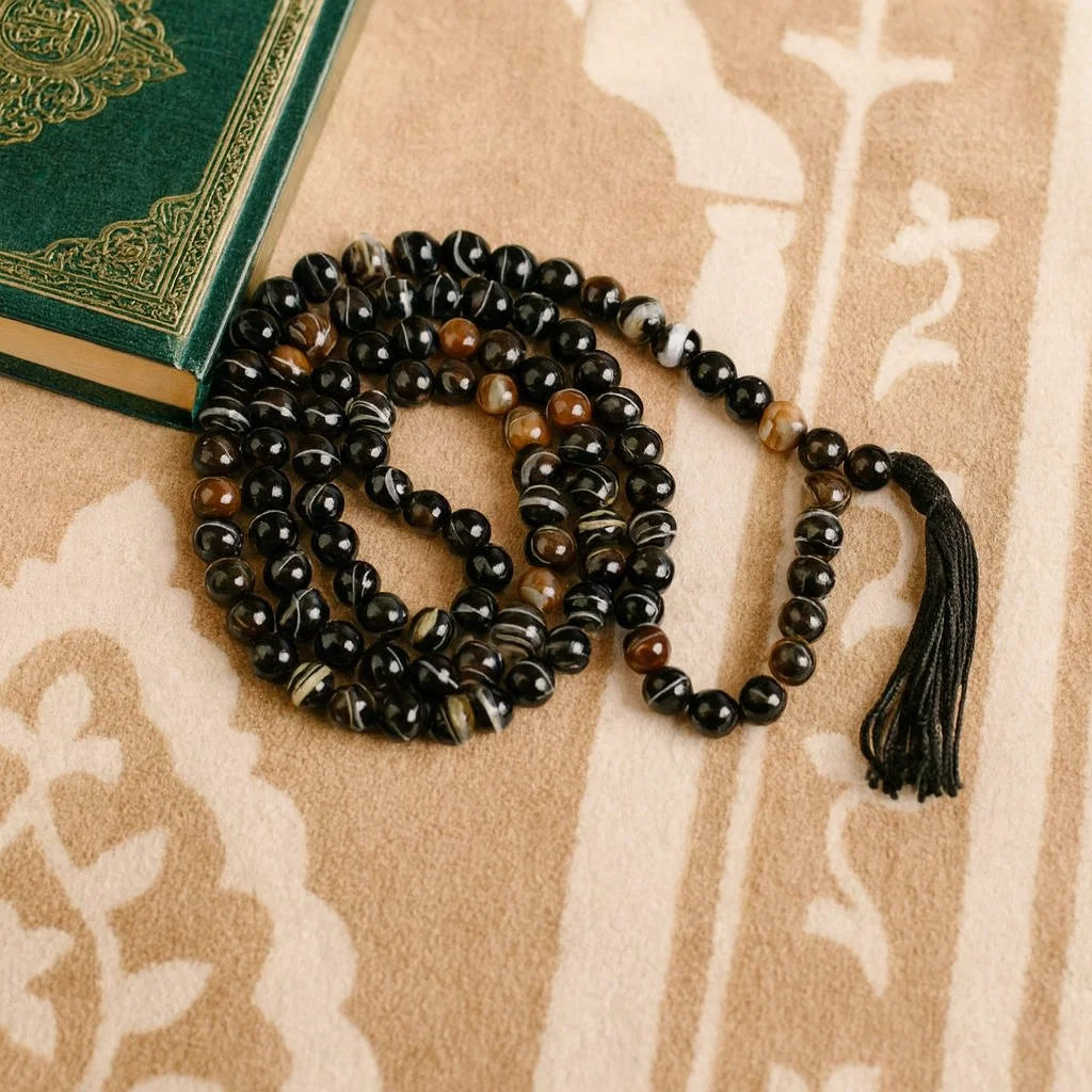 101 Beads Aqeeq Tasbeeh |Daily Zikr | Ramadan |Muharram & Chehlum |ForJummah (Friday Prayer) | Hajj & Umrah Return Gifts | Wedding/Nikkah Gift| Pure Natural Stone with certificate