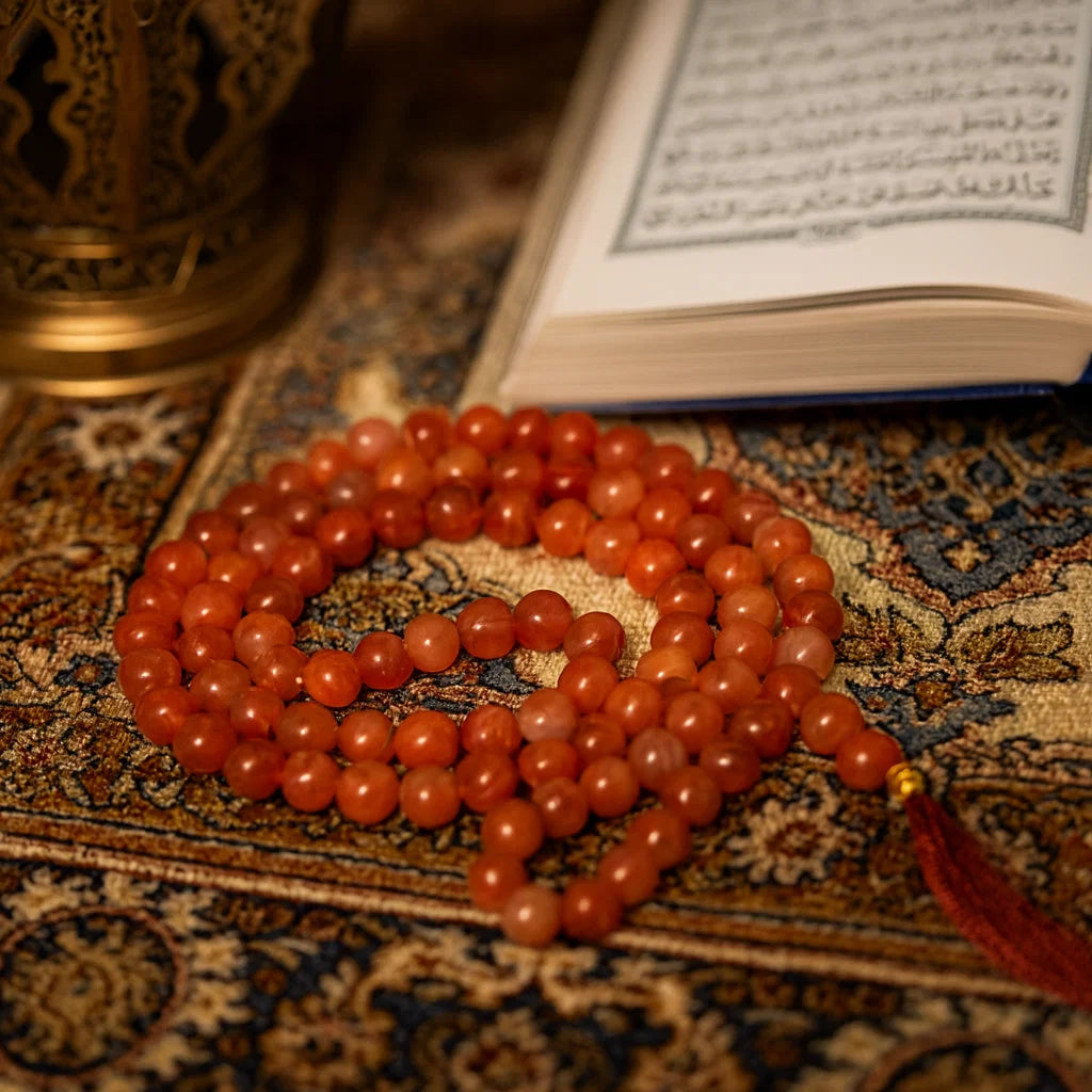 101 Beads Aqeeq Tasbeeh |Daily Zikr | Ramadan |Muharram & Chehlum |ForJummah (Friday Prayer) | Hajj & Umrah Return Gifts | Wedding/Nikkah Gift| Pure Natural Stone with certificate