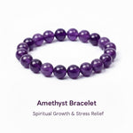 Amethyst Bracelet –Spiritual Growth & Stress Relief | Halal to wear | Pure Natural stone with Certificate | Men | Women